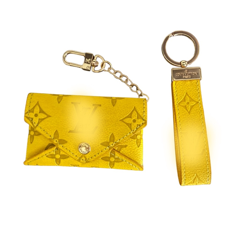 💛 Yellow Monogram Envelope Bag Charm & Key Ring  Quick ship!